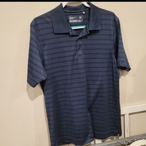 Cutter & Buck Men's SZ M blue black luxury short sleeve Polo shirt Golf  Leisure